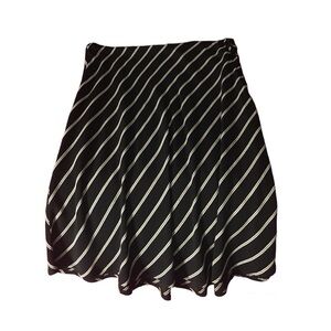 Hillard & Hanson Pinstripe Black & White Shift Midi-Skirt Perfect Condition